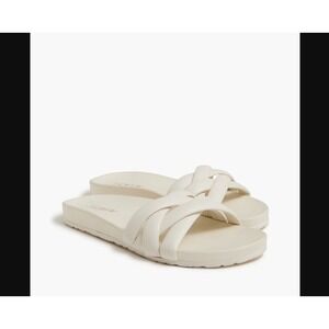 J Crew NEW Womens 10 Crosscross Slide Sandals Ivory White